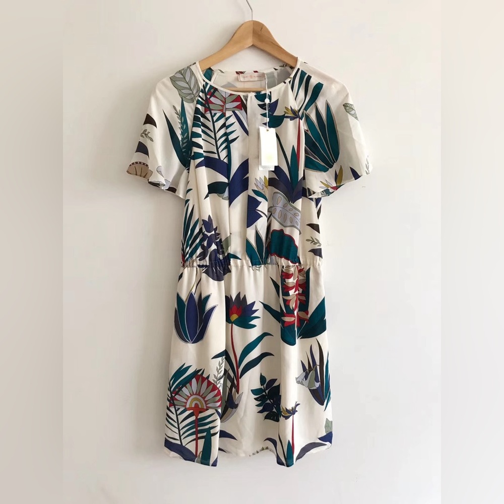 NWT $395 Tory Burch Anatolie Silk Floral Dress - Picture 4 of 11